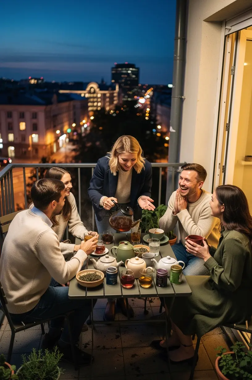 Šviesi svetainė su minkšta sofa ir puodeliu arbatos ant žurnalo.