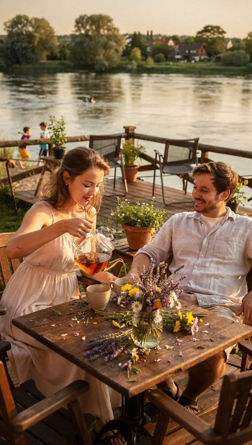 Moteris atsipalaiduojanti vakare su arbatos puodeliu ir knyga rankose.